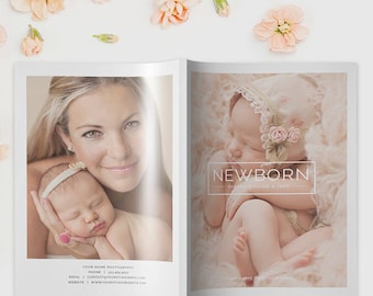 Newborn Photography Magazine Template, Photography Magazine Template for Photoshop, Digital Magazine Template - NM102