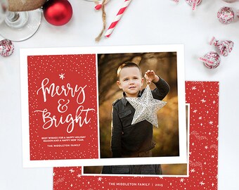 Christmas Card Template for Photographers, Christmas Card Template for Photoshop, Holiday Card Template, Christmas Card Digital HC288