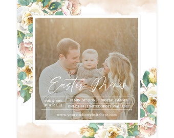 Photography Mini Session Template for Easter, Spring Mini Session Flyer Template, Photography Template for PhotoshopPhotographers AD285