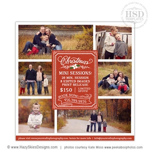 Christmas Mini Session Template, Photography Marketing Templates, Marketing Board, Advertisement Template, Photoshop Templates - AD154