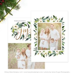 Christmas Photo Card, Christmas Card Template, Christmas Photography Template, Christmas Card Printable, Holiday Photo Cards HC314 image 2