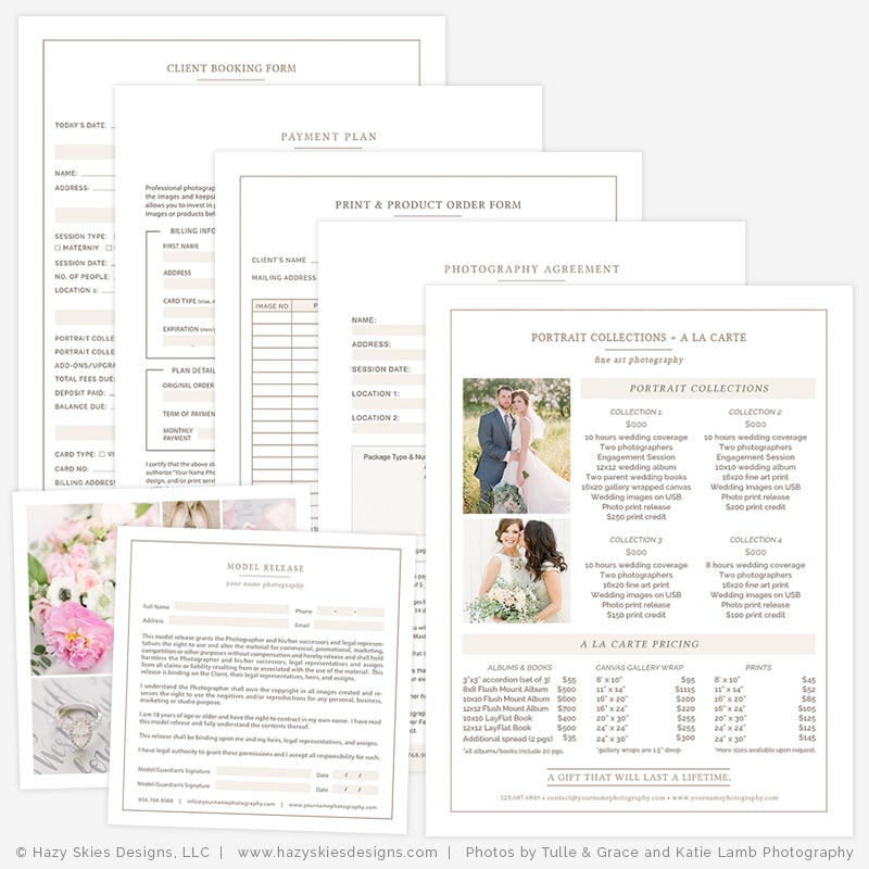 Photography Forms Photography Contract Order Form Invoice | Etsy