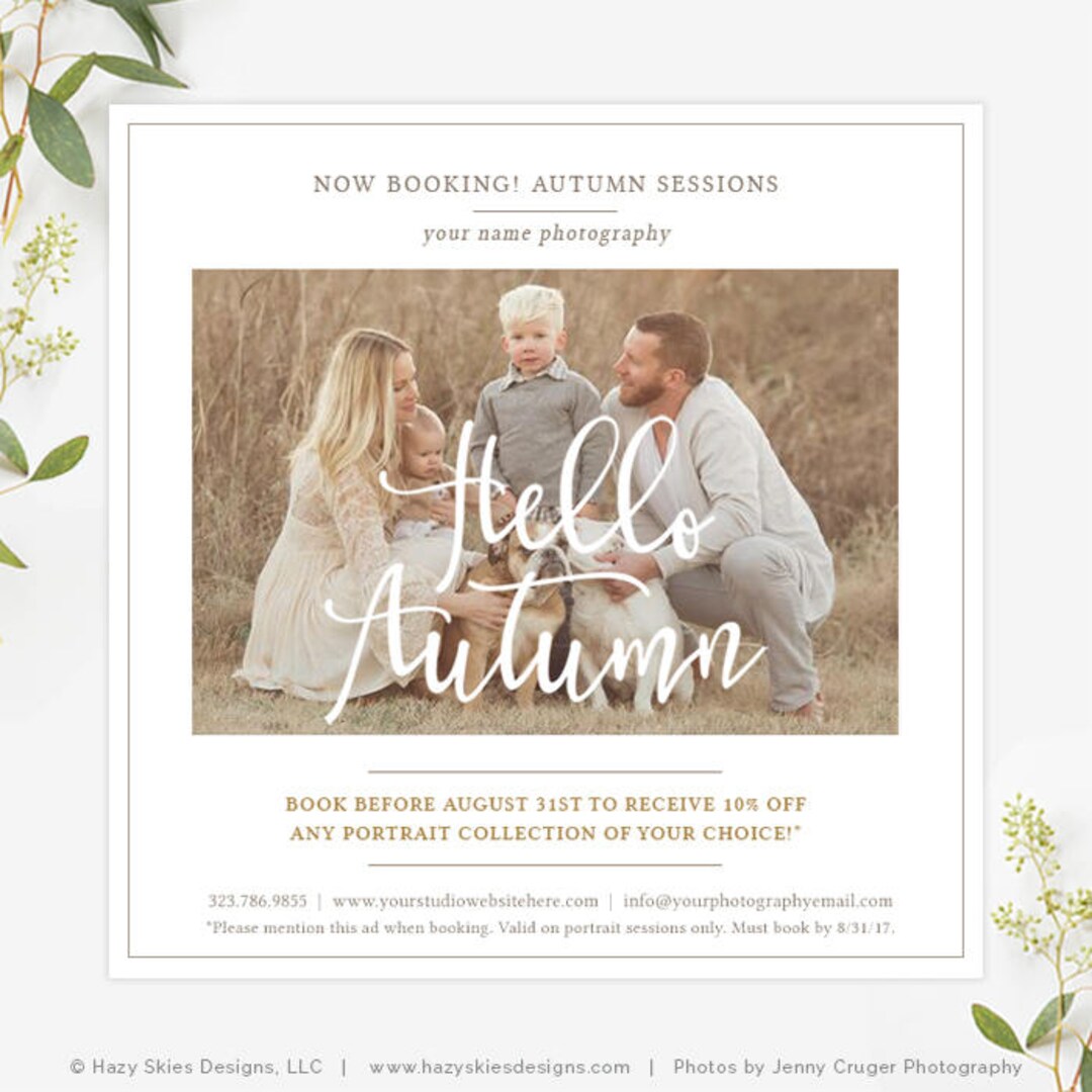 Autumn Fall Marketing Template, Mini Session Template, Photography ...
