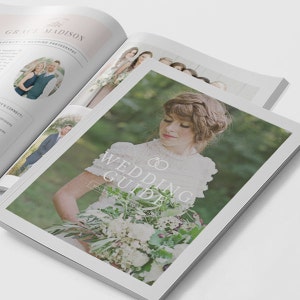Wedding Magazine Template Professionally Written, Photography Wedding Guide, Digital Wedding Photography Marketing Templates Photoshop WM102