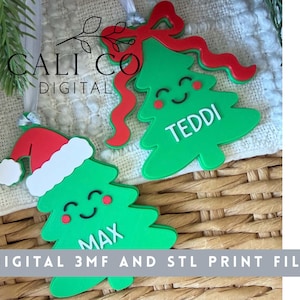 Personalisierter Weihnachtsbaum (3MF-Datei) | Namensanhänger zum Bearbeiten | Weihnachtsbaumschmuck | 3D-Druckdatei | Bambu Studio 3MF