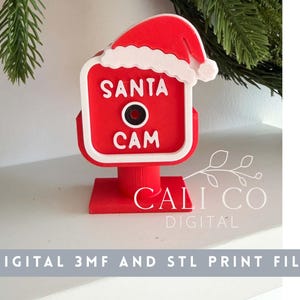 Santa Cam 3MF File, Christmas Elf Surveillance Camera, 3D Printed Santa Decoration, Santa Cam Digital Download