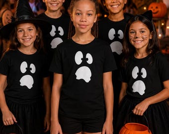 Kids Halloween Ghost T-Shirt, Cute Ghost Graphic Tee, Spooky Season Youth Shirt, Funny Halloween Tee for Boys & Girls, Fall Halloween Appare