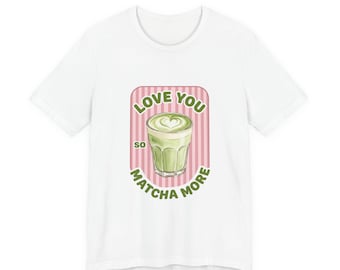 Matcha Latte Illustration Tee | Matcha Girl Aesthetic, Green Pink Cafe Graphic