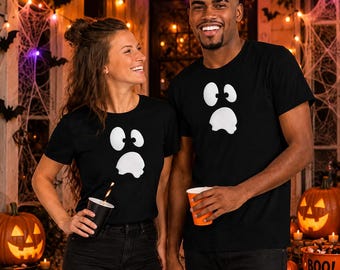 Halloween Ghost T-Shirt,Cute Ghost Halloween T-Shirt, Funny Spooky Season Tee, Minimalist Ghost Shirt, Unisex Ghost Shirt