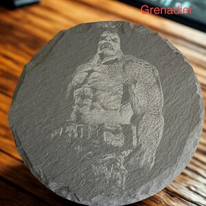 Gears of War Locust | Laser Engraved Slate Coasters | Gaming Room Decor Set bild 6