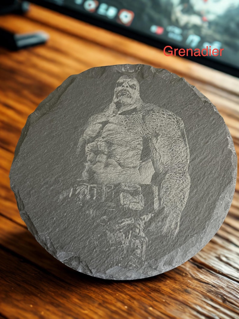 Gears of War Locust | Laser Engraved Slate Coasters | Gaming Room Decor Set bild 6