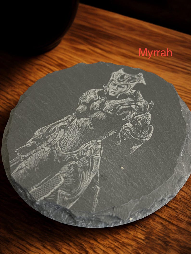 Gears of War Locust | Laser Engraved Slate Coasters | Gaming Room Decor Set bild 3