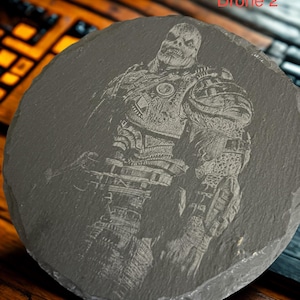 Gears of War Locust | Laser Engraved Slate Coasters | Gaming Room Decor Set bild 9