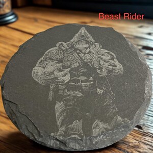Gears of War Locust | Laser Engraved Slate Coasters | Gaming Room Decor Set bild 7