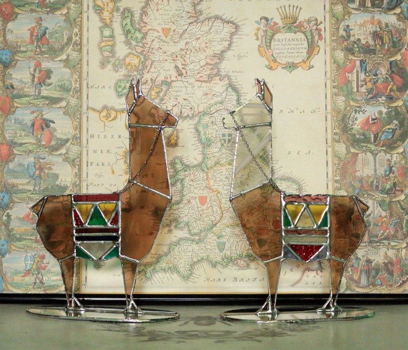 Stained Glass Llama sculpture Etsy