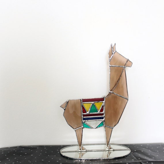 Stained Glass Llama sculpture Etsy