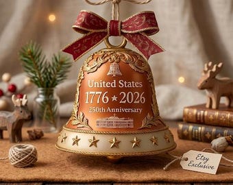 Ornament ter ere van het 250-jarig bestaan van de VS (1776-2026), Liberty Bell kerstdecoratie, patriottisch cadeau voor het 250-jarig bestaan van de Verenigde Staten, 250 jaar erfgoed