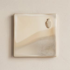 Amphora Vase Tile —Patchwork mix Tiles   Cream & Taupe Design | Minimalist neutral ceramic wall tile