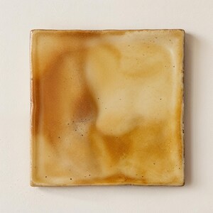 Golden Amber Glazed Ceramic Tile — Patchwork Mix | Rustic Ceramic Wall Tile, Warm Honey Brown Handmade Look