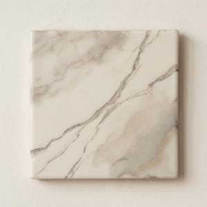 Marble Vein Tile in Ivory & Gray Tones | Minimalist ceramic wall tile with soft gray veining on warm ivory glaze