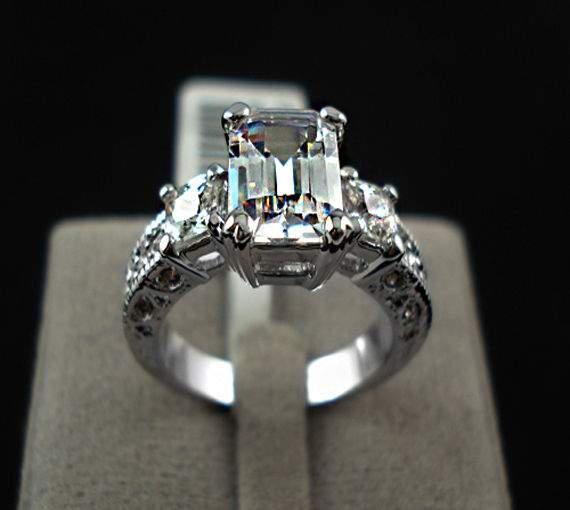 lab created diamond engagement ring