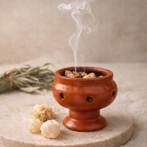 Copalera México Incense White Copal Resin Burner Meditation Accessories Barro Incense Holder Rituals Palo Santo Energy Cleanse Ceremonial