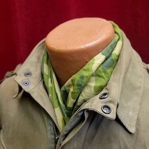 Airborne scarves - plain weave camo parachute material