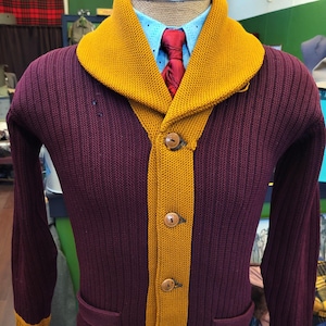Spettacolare cardigan-scialle in maglia anni '20/'30, taglia 36-38R