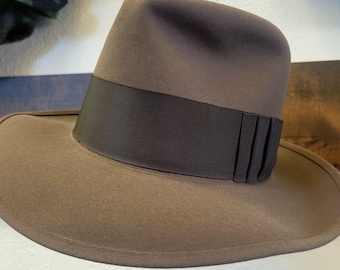 Vintage PORTIS Fedora Fur Felt Rabbit Felt Hat Sz 7 3/8 in