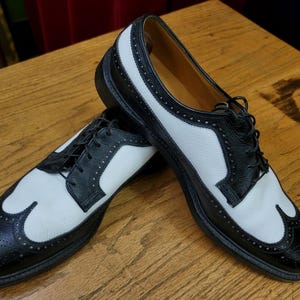 INTAGE FLORSHEIM TWO TONE SHOES BLACK + WHITE SUEDE VAMP US 10C Florsheim | Shoes | Intage Florsheim Two Tone Shoes Black  main image 4