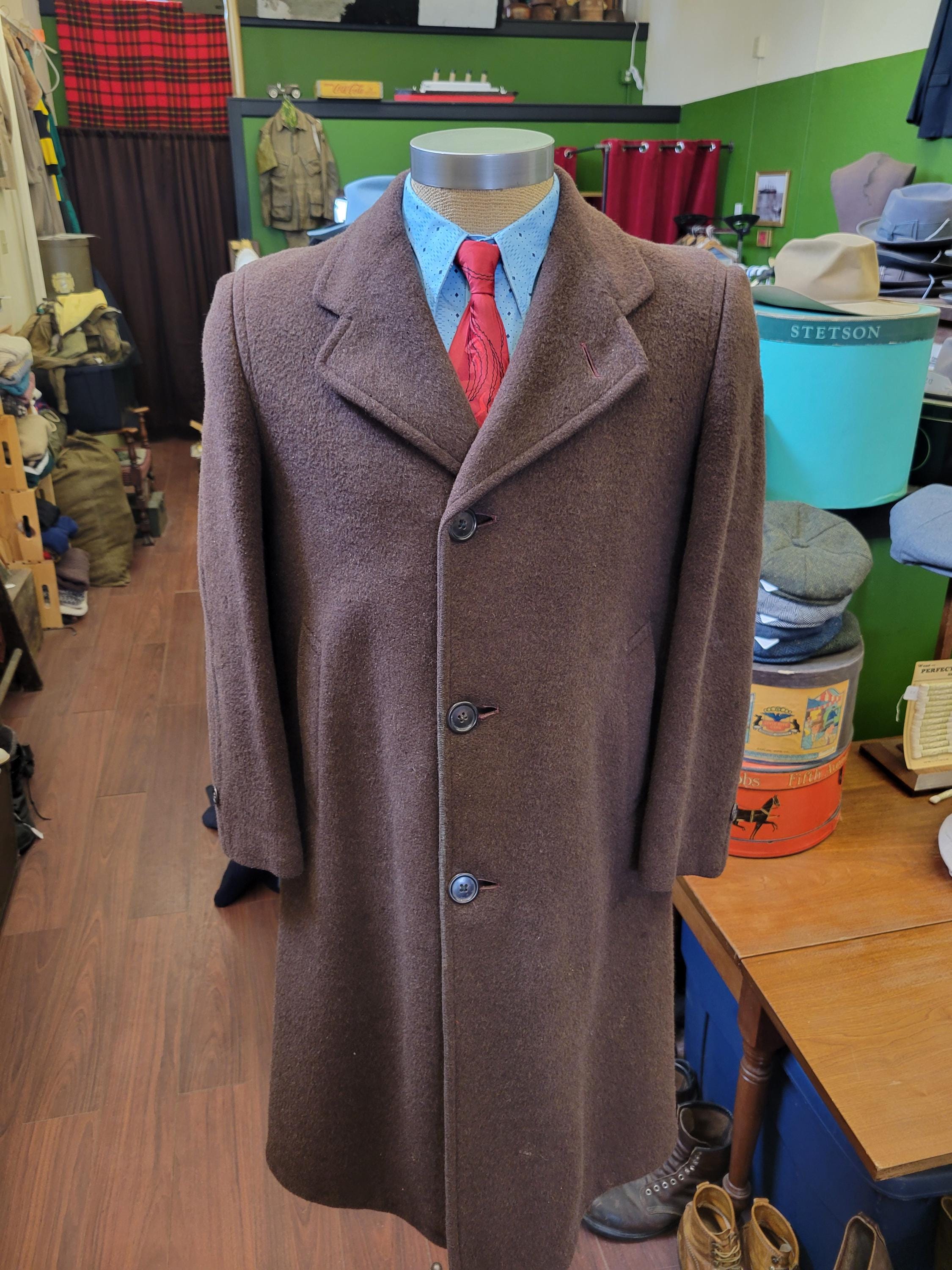 Mens Wool Overcoat 38 - Etsy