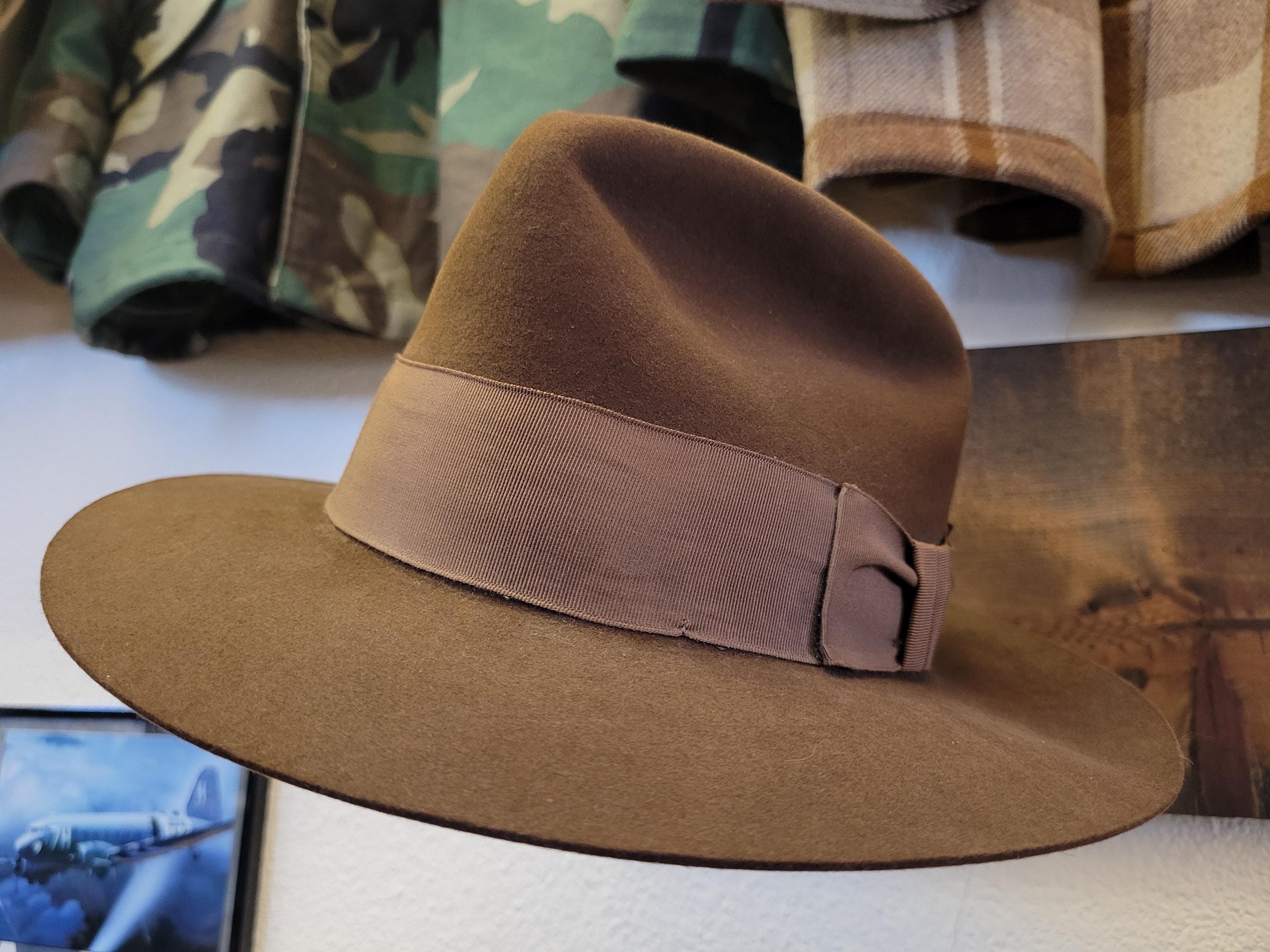 Dobbs ダークブラウン ウール ヴィンテージ ハット Dobbs hat - Etsy 日本