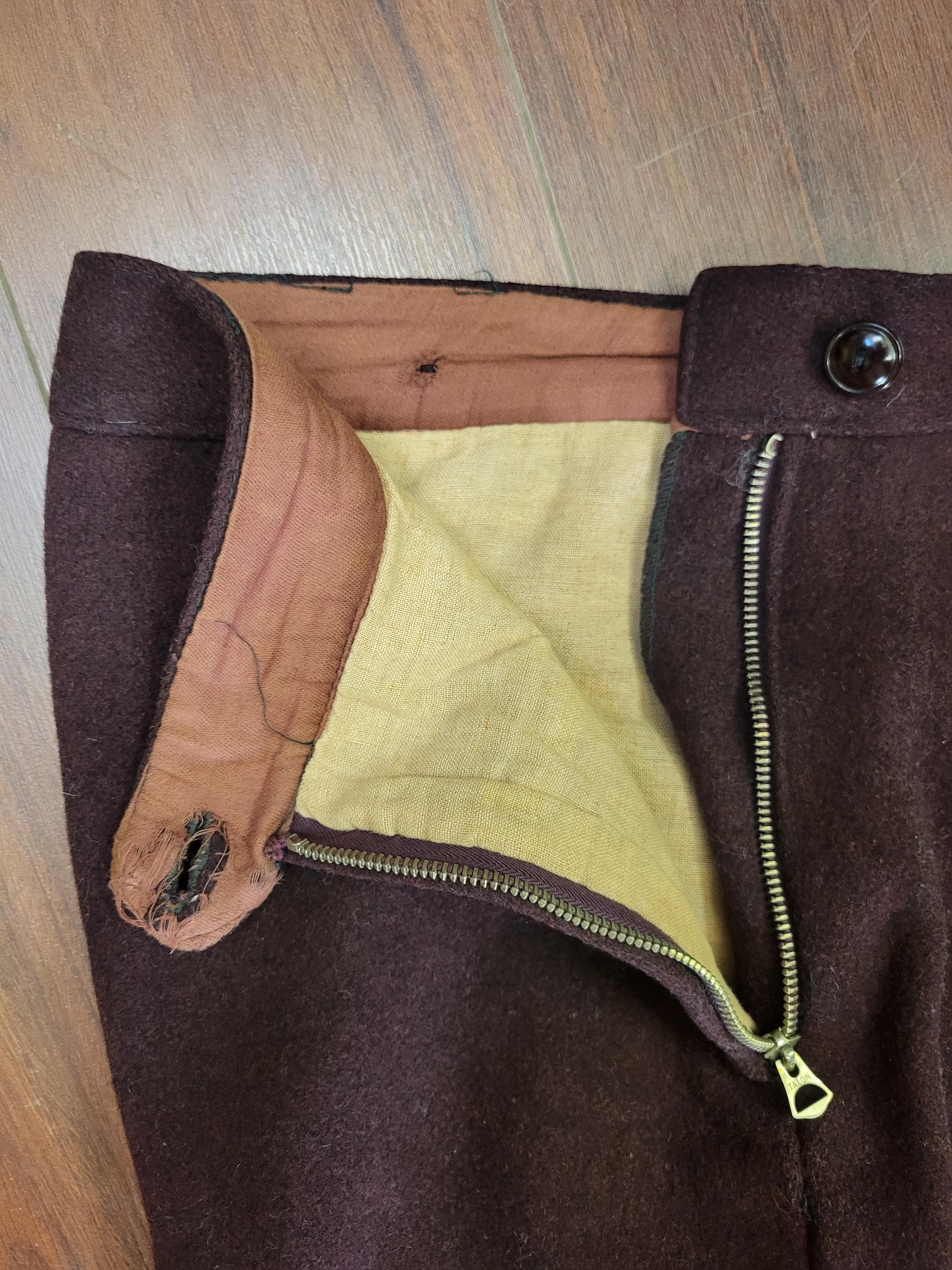 60s vintage usa製 wool Slacks talon zip Womens 14 Wool Blend Pants, Lined 1960's Talon Zip