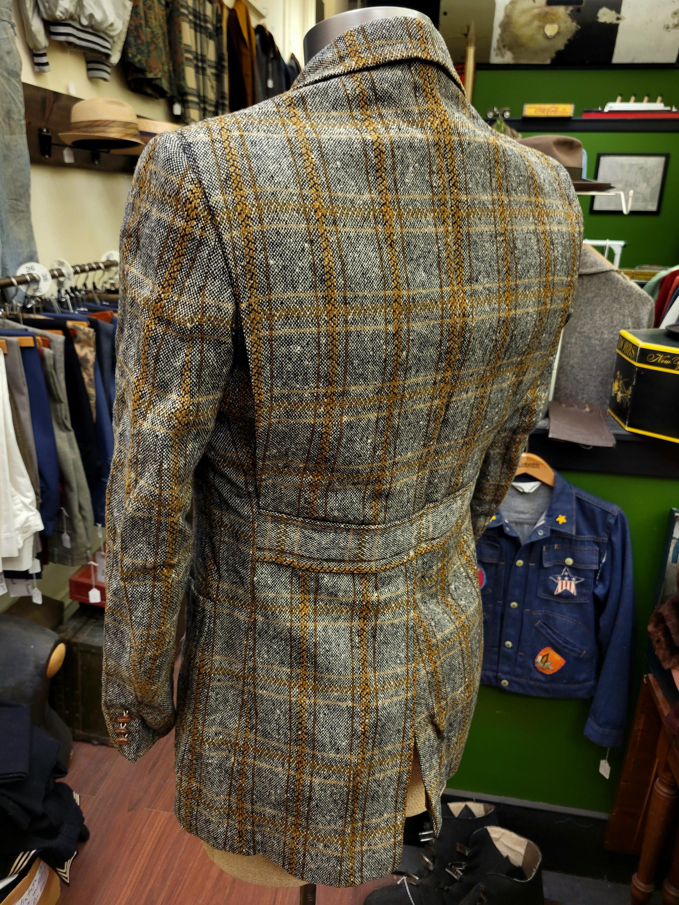 Veste En Tweed Homme British Bespoke - Taille 40 - Golden Mix - Vintage 1998 (RARE)