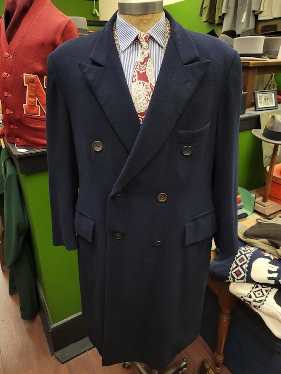 Vintage double breasted overcoat, 48R