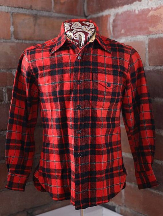 1930s plaid flannel shirt