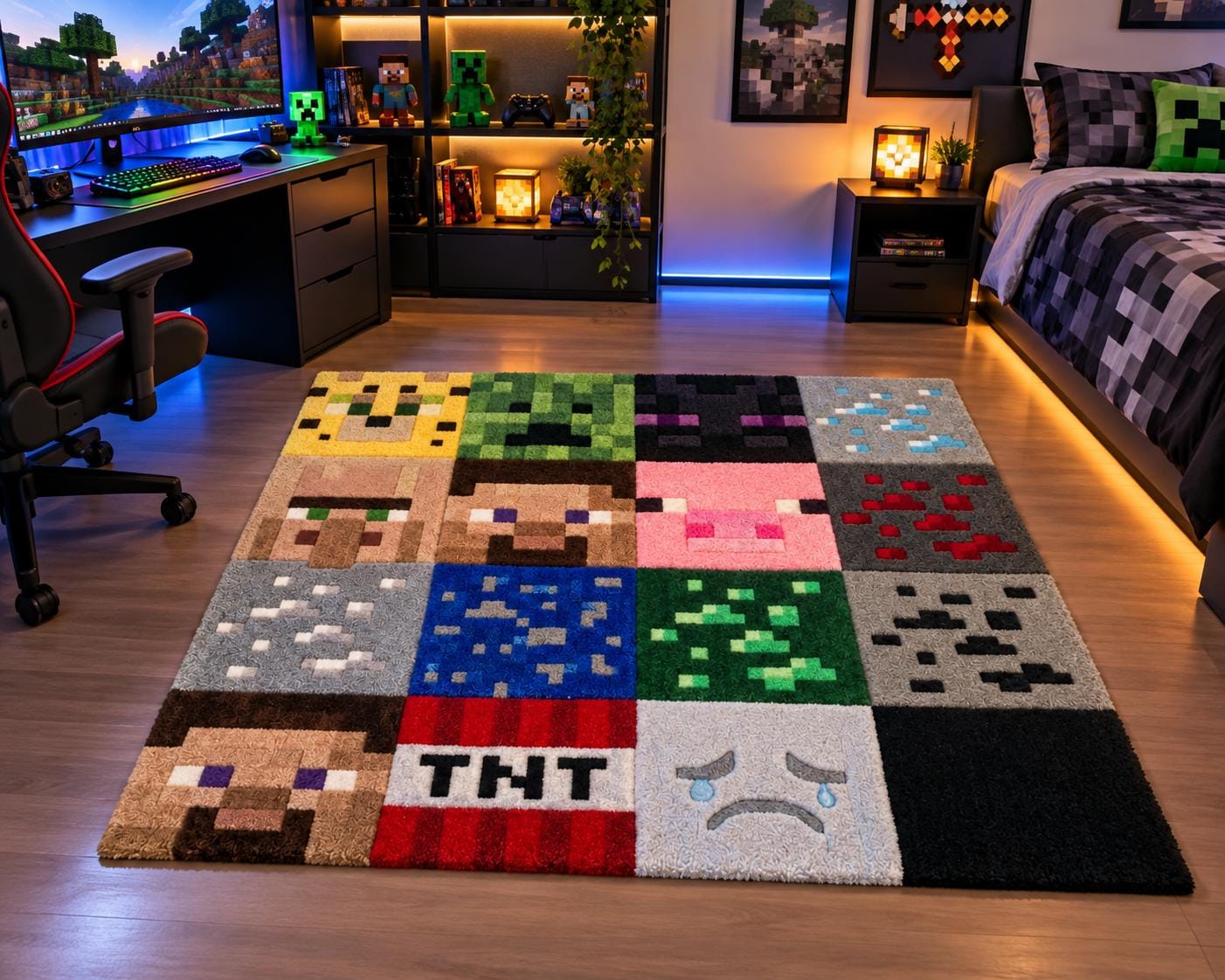Pixel Art Area Rug - Etsy