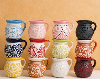 Mexican Ceramic Jarritos Mugs - Talavera Coffee Mugs