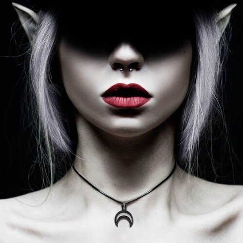 Rhea Choker in Black Moon Choker Goth Chokers Necklaces for Etsy