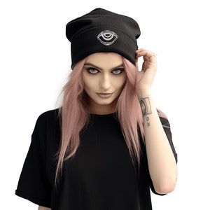 Third Eye Beanie - Vegan Gothic Clothing - Alternative Occult Ethical Fashion - On Demand Eco-friendly Sustainable Product