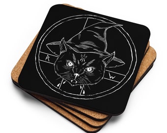 Purrfect Brew Coaster - Gothic Style Addition to Your Alternative Fashion Lifestyle - On Demand Eco-friendly Sustainable Product