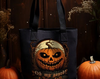 OMG! Goth Accessories Vegan Tote Bag - Large Foldable Dark Academia Witchy Alt Style for Gym Travel