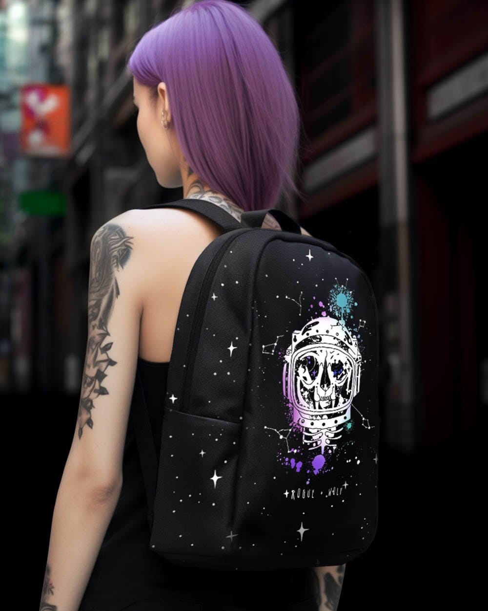 Cat-Astro-Phe Backpack – Witchy Goth Space Travel Daypack