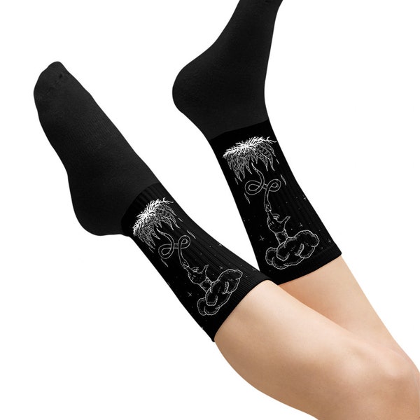 Godbane Socks: Ethical Witchy Fashion, Goth Accessories for Dark Academia Style - On Demand Eco-friendly Sustainable Product