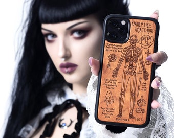 Vampire Anatomy - Engraved Cherry Wood Phone Case