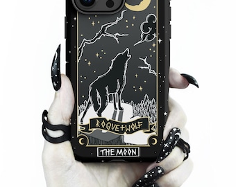 Moon Tarot Tough Phone Case for iPhone - Witchy Shockproof Anti-scratch Goth Accessory Cover Occult Goth Gifts