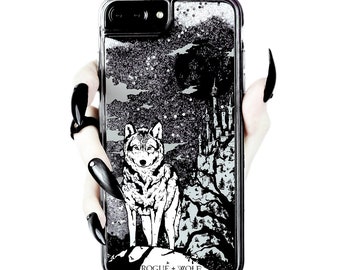 Castle Whitewolf - Shock Resistant Phone Case - Silver Glitter