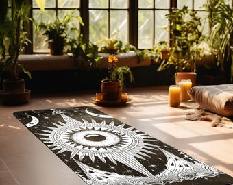 The Cosmos Awakens Yoga Mat - Non Slip Witchy Goth Occult Art Mat for Yoga Pilates perfect Gift for Yoga lovers & Fitness freaks