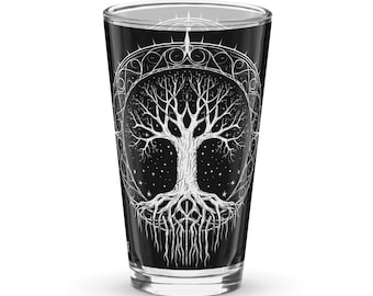 Eternal Growth Pint Glass - Witchy Alt Style Gothic Kitchenware Halloween Gift Drinkware Goth Kitchen Decor