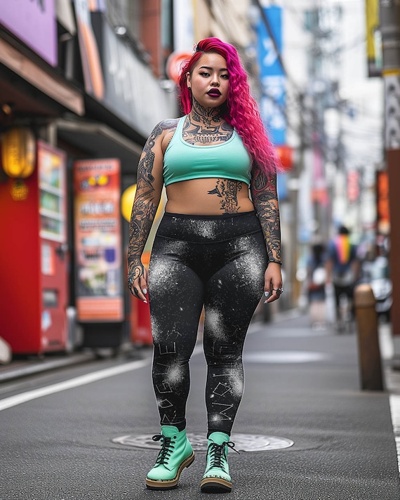 Constellation Plus Size Leggings UPF 50+ Protection Witchy